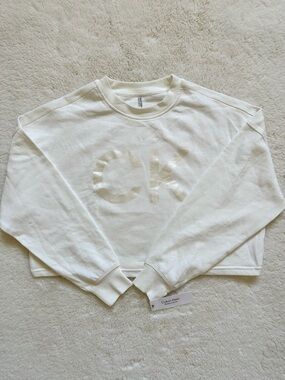 Calvin Klein Cream Performance Cropped Sweatshirt XS